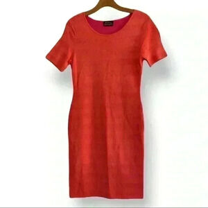 TORN By RONNY KOBO Women’s Orange Pink Stretchy Short Sleeves Dress Size Large